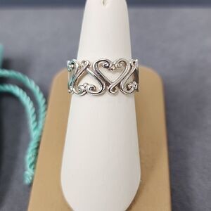 Auth Tiffany & Co Paloma Picasso Gondoli Heart Love Band Ring Sterling 925